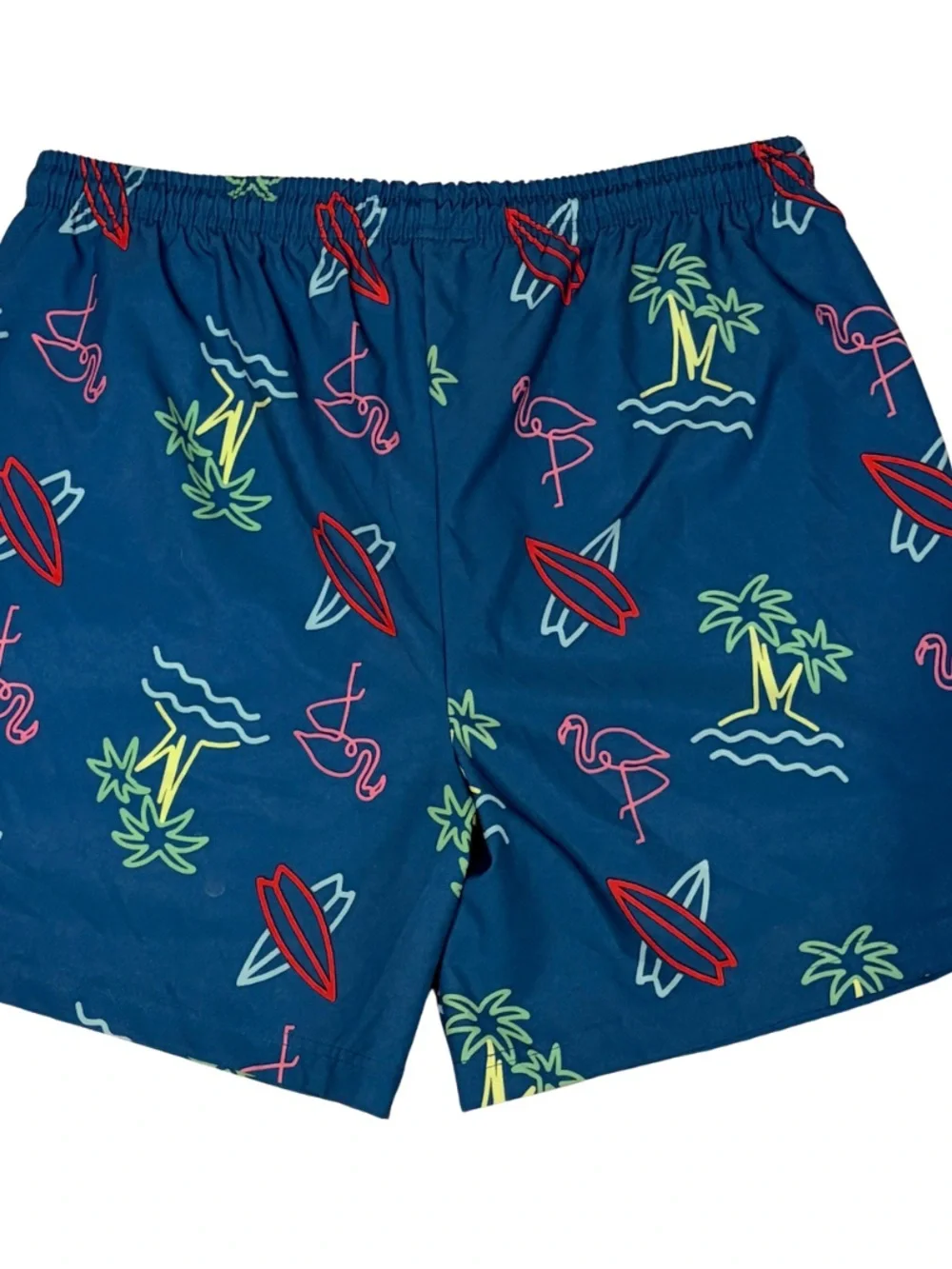 Chubbies Swim Trunks Men’s XL Blue Flamingo Surf Print Stretch Shorts